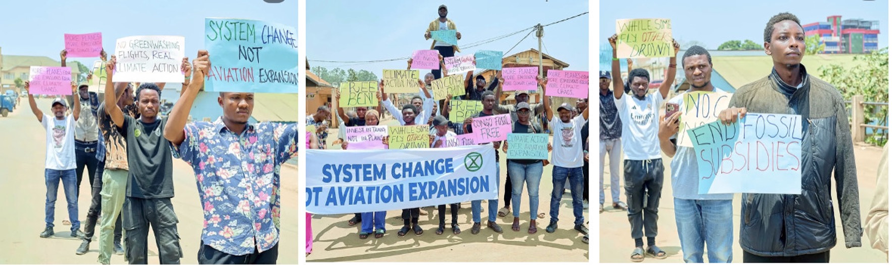 A group of three photos of the same people from the first image.